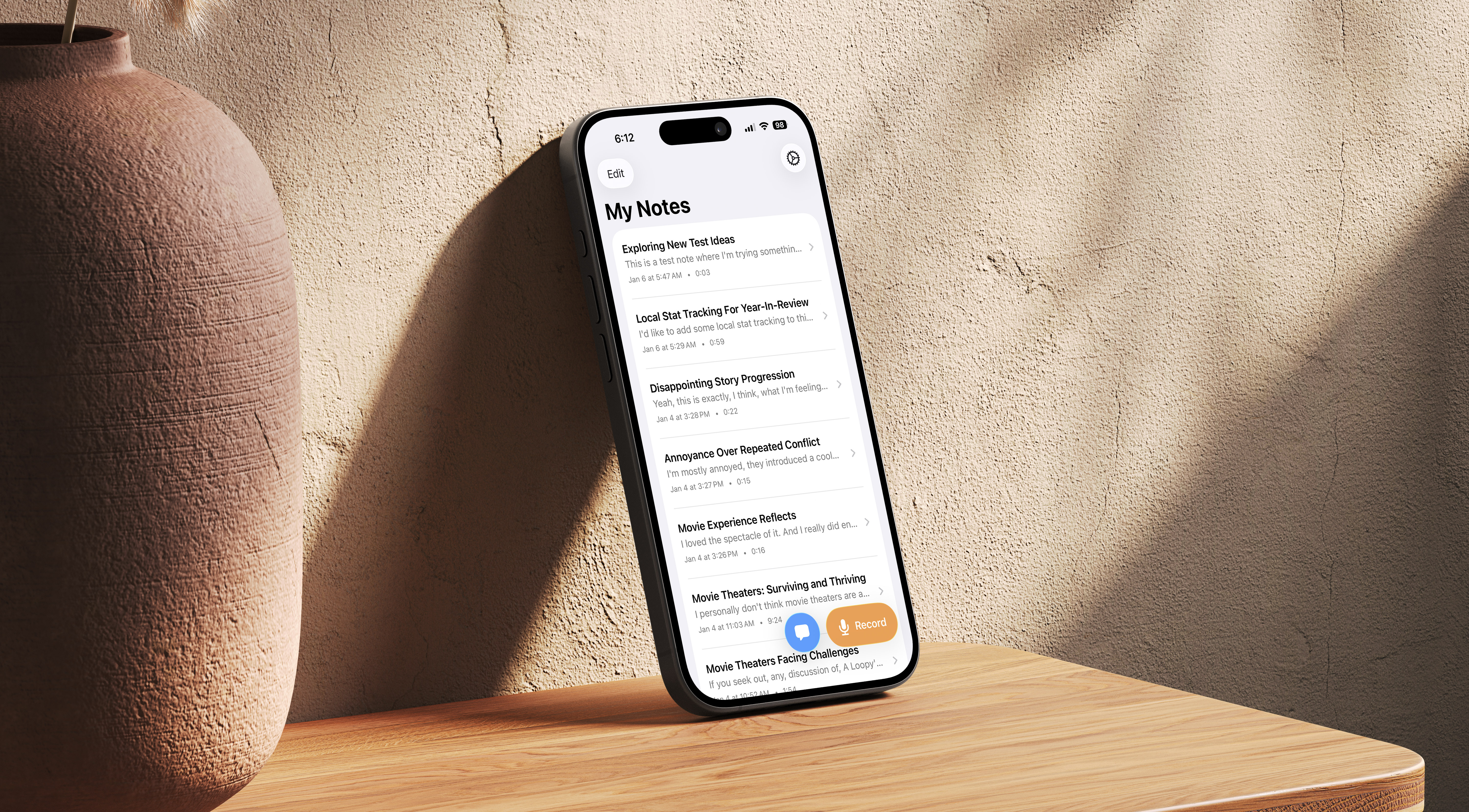 Quick Notes app interface