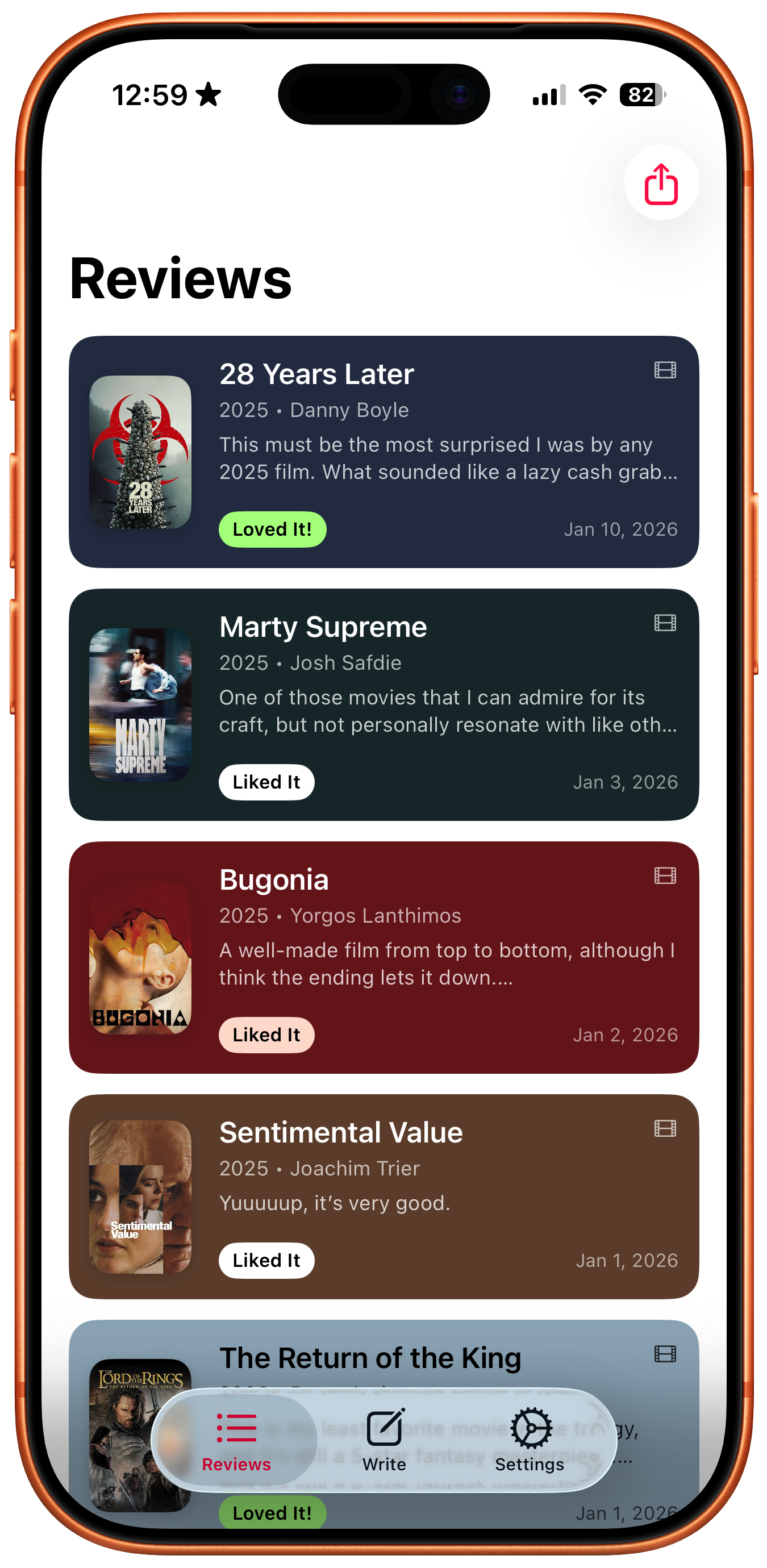 Quick Reviews app screenshot