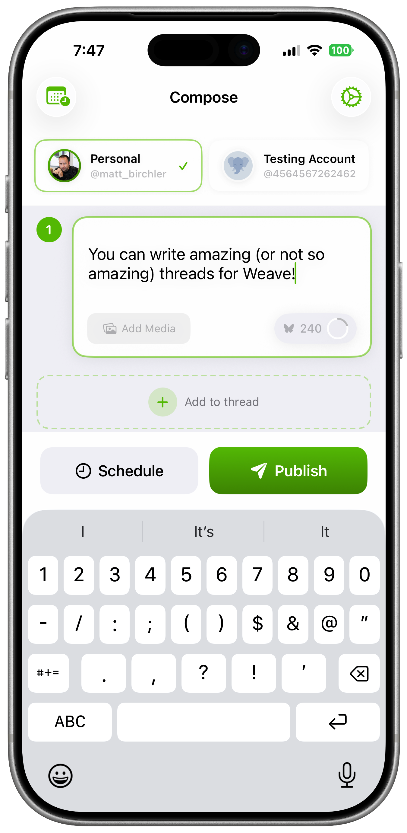 Weave app screenshot
